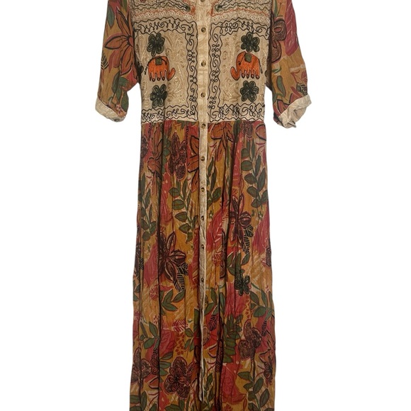 Twilion Floral Embroidered Bohemian Maxi Dress Multicolor Size 11 - Picture 4 of 12